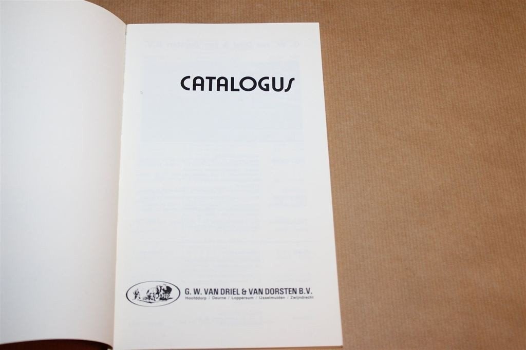 Catalogus G.W. Van Driel & Van Dorsten — Landbouwmachines, Ophalen of Verzenden, Gelezen