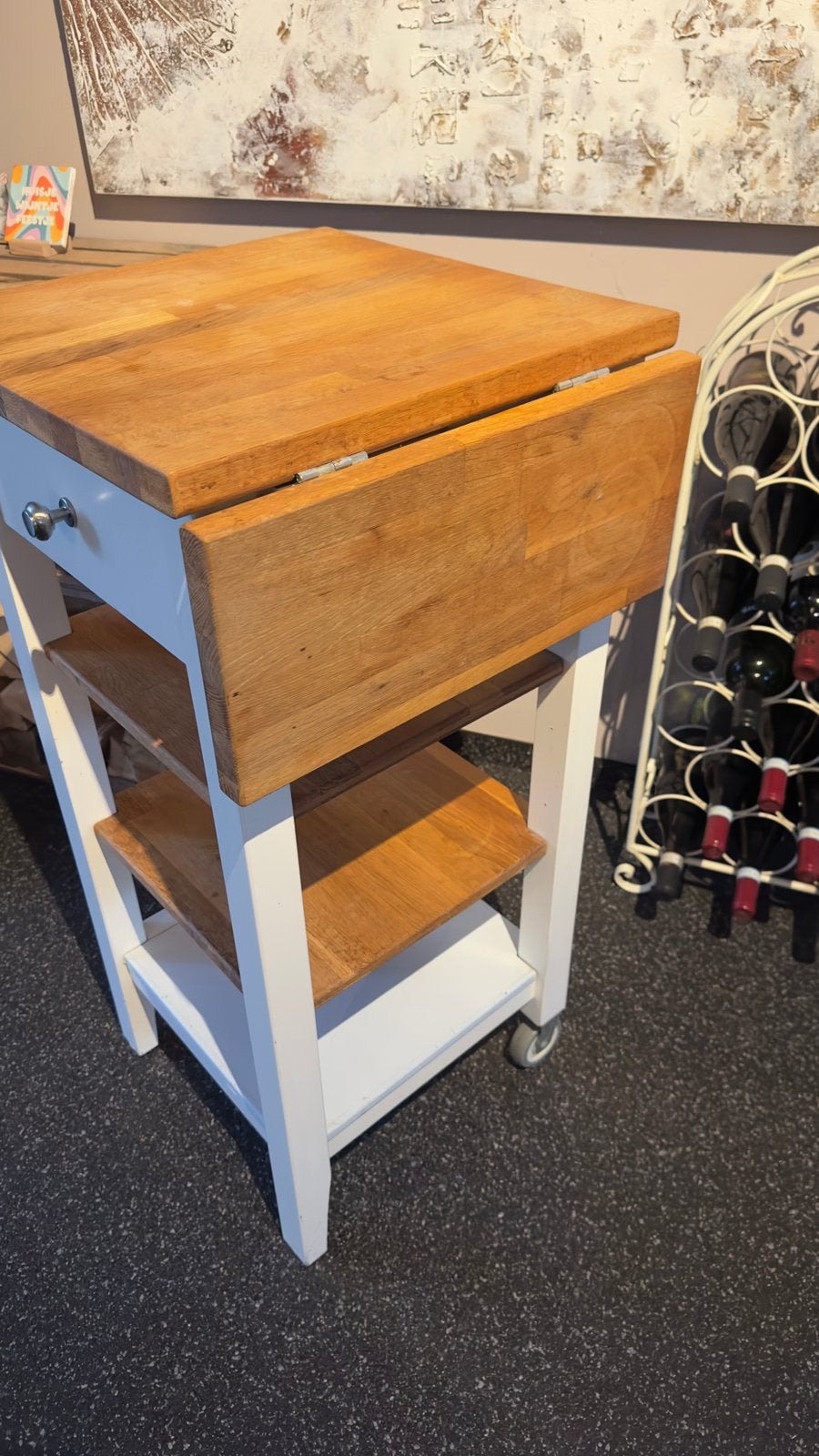 Ikea Stenstorp roltafel (wit/eiken), Ophalen, 50 tot 100 cm, 50 tot 100 cm, Overige vormen