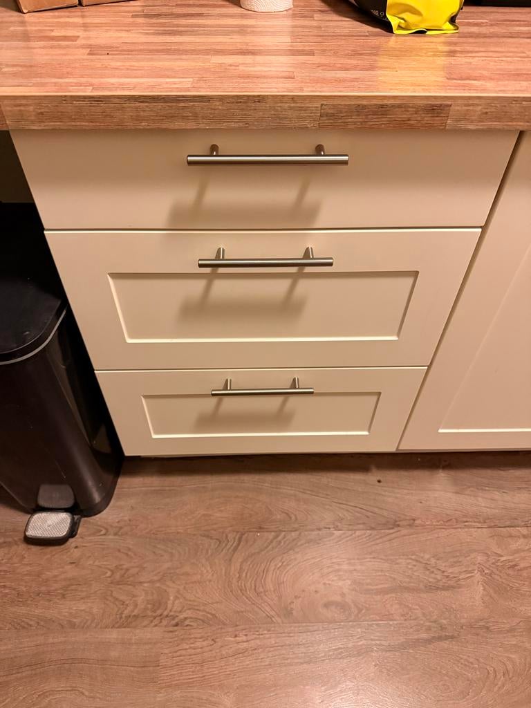 Complete keuken met inbouwapparatuur en vaatwasser, Ophalen, Gebruikt, Hoekkeuken, Hout