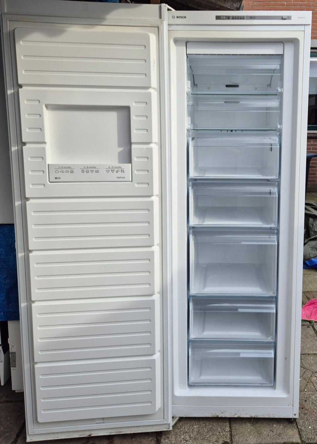 vrieskast Bosch no frost 7 laden, Gebruikt, 160 cm of meer, Energieklasse A of zuiniger, Ophalen