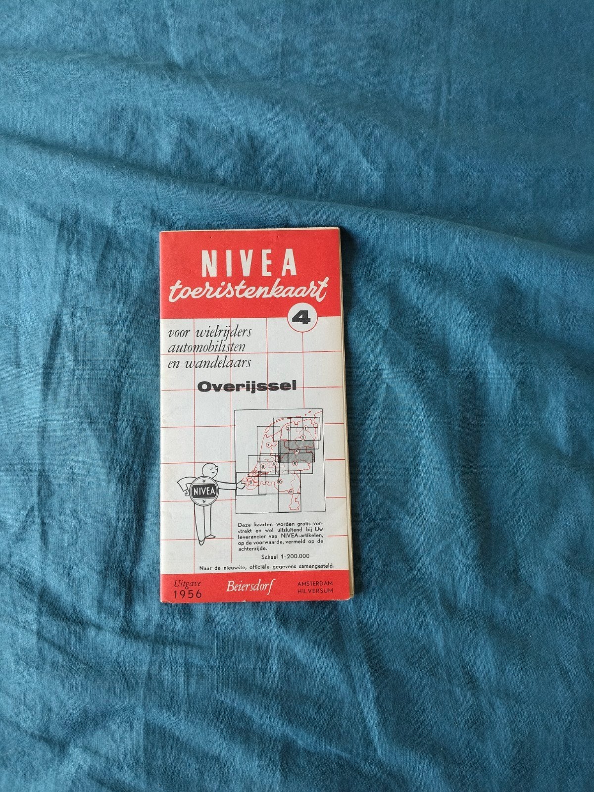 Nivea Toeristenkaart Overijssel 1956 - Vintage Landkaart, Gelezen, Verzenden, Landkaart, 1800 tot 2000