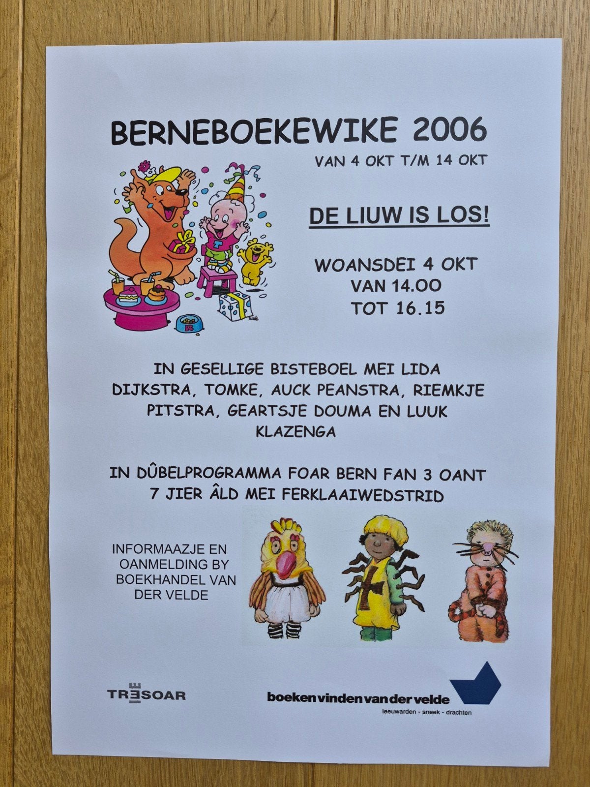 Poster Kinderboekenweek 2006 - De Leeuw is Los! Friesland, Ophalen of Verzenden, A1 t/m A3, Overige onderwerpen, Rechthoekig Staand