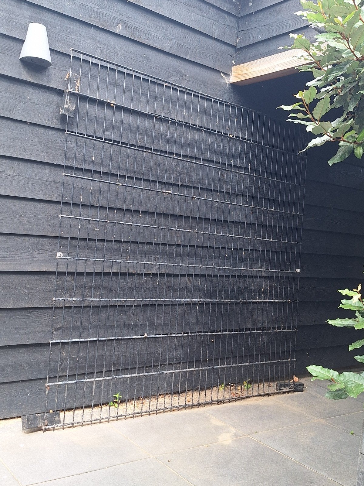 Zwarte metalen tuin schutting 180 x 180, Tuin en Terras, Ophalen, Hout, Minder dan 3 meter, 1 tot 2 meter