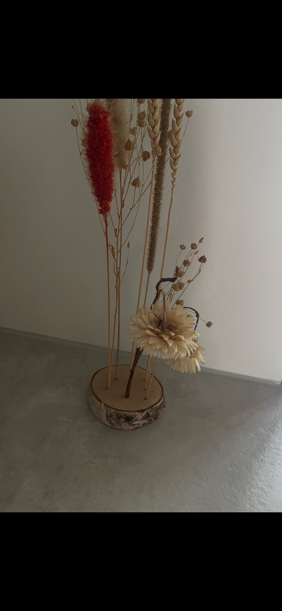 Decoratief bloemstuk met gedroogde bloemen Sissy Boy, Binnen, Natuurlijk materiaal, Ophalen of Verzenden, Zo goed als nieuw