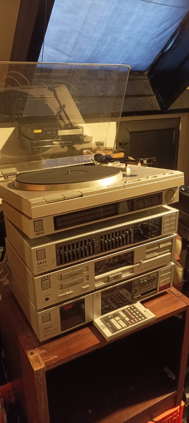 Akai set cd, tuner, versterker, equalizer, lpspeler, casette, Ophalen