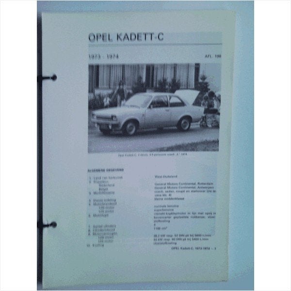 Opel Kadett C Vraagbaak losbladig 1973-1974 #3 Nederlands, Boeken, Auto's | Boeken, Ophalen of Verzenden, Gelezen, Opel