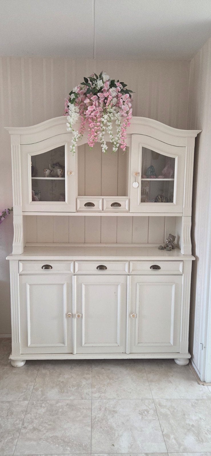 2-delige buffetkast - Crème wit, Huis en Inrichting, Ophalen, Gebruikt, 100 tot 150 cm, Met lade(s)