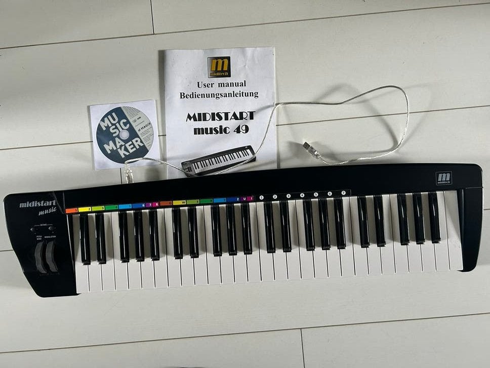 Miditech Midistart Music 49 USB MIDI Keyboard Controller, Ophalen of Verzenden, Zo goed als nieuw, Aanslaggevoelig, 49 toetsen