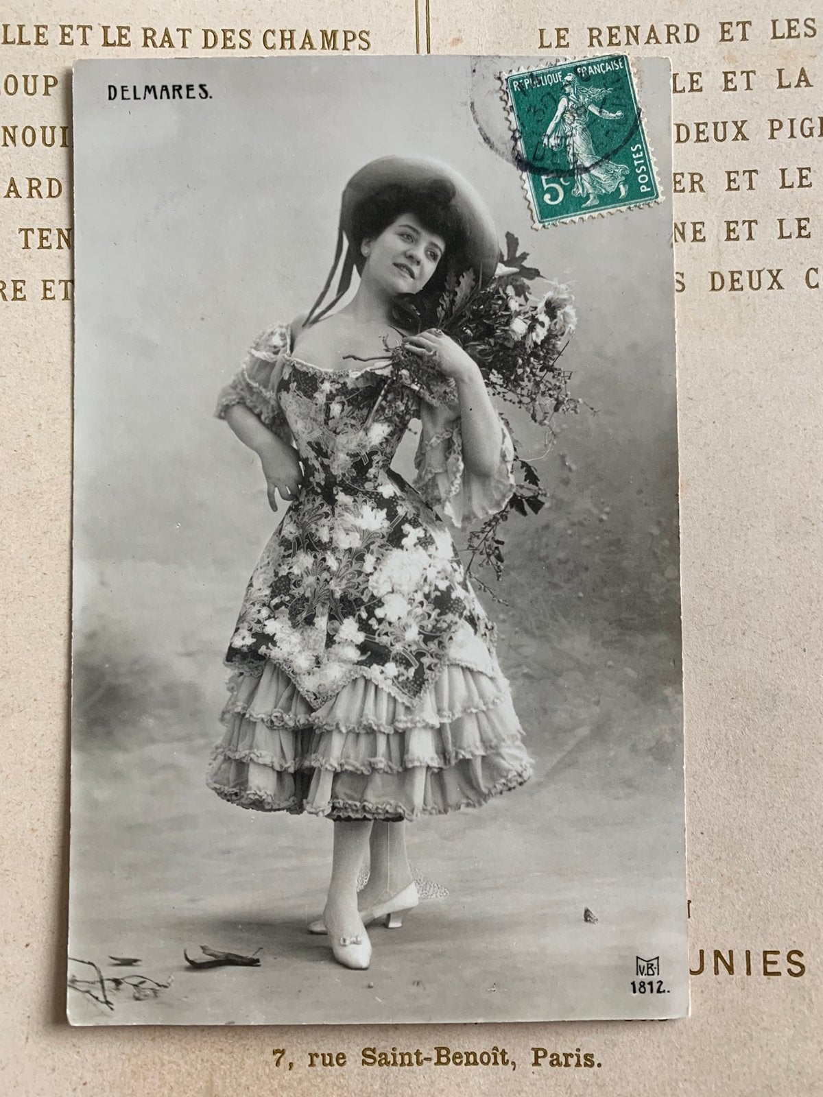 1908 Georgette Delmarès - actrice, Ophalen of Verzenden, Voor 1920, Gelopen, Sterren en Beroemdheden