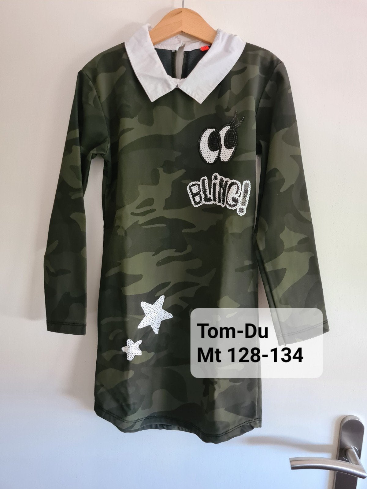 Tom-Du Jurk Camouflage Bling Maat 128-134, Kinderen en Baby's, Kinderkleding | Maat 134, Meisje, Ophalen of Verzenden, Jurk of Rok