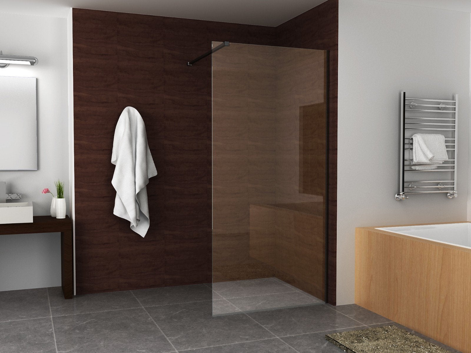(NIEUW IN DOOS) Mueller Slimline glaswand 120x200 cm – 8 mm, Ophalen, Nieuw