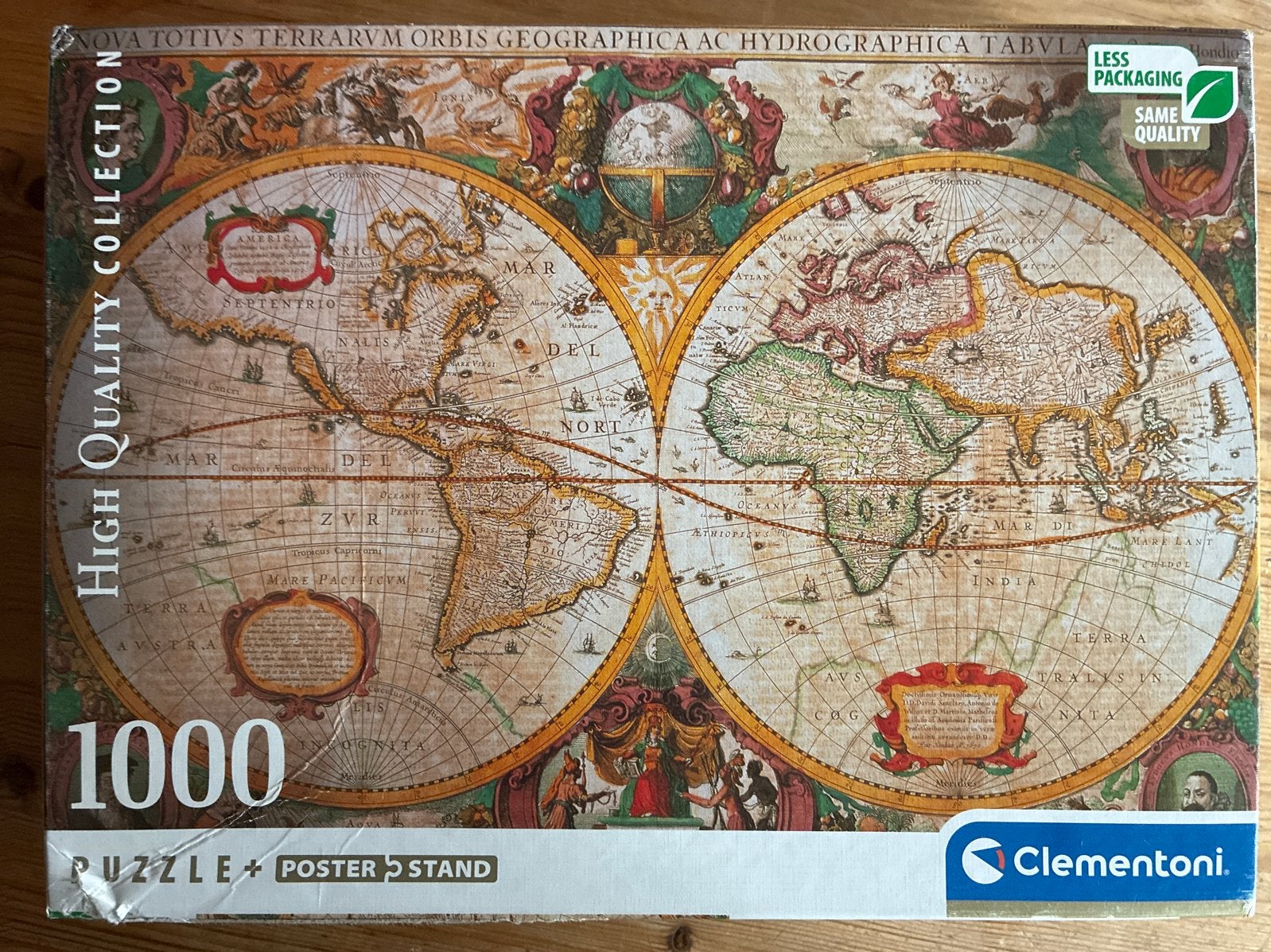 Clementoni Wereldkaart Puzzel 1000 Stukjes, Hobby en Vrije tijd, Ophalen, 500 t/m 1500 stukjes, Nieuw, Legpuzzel