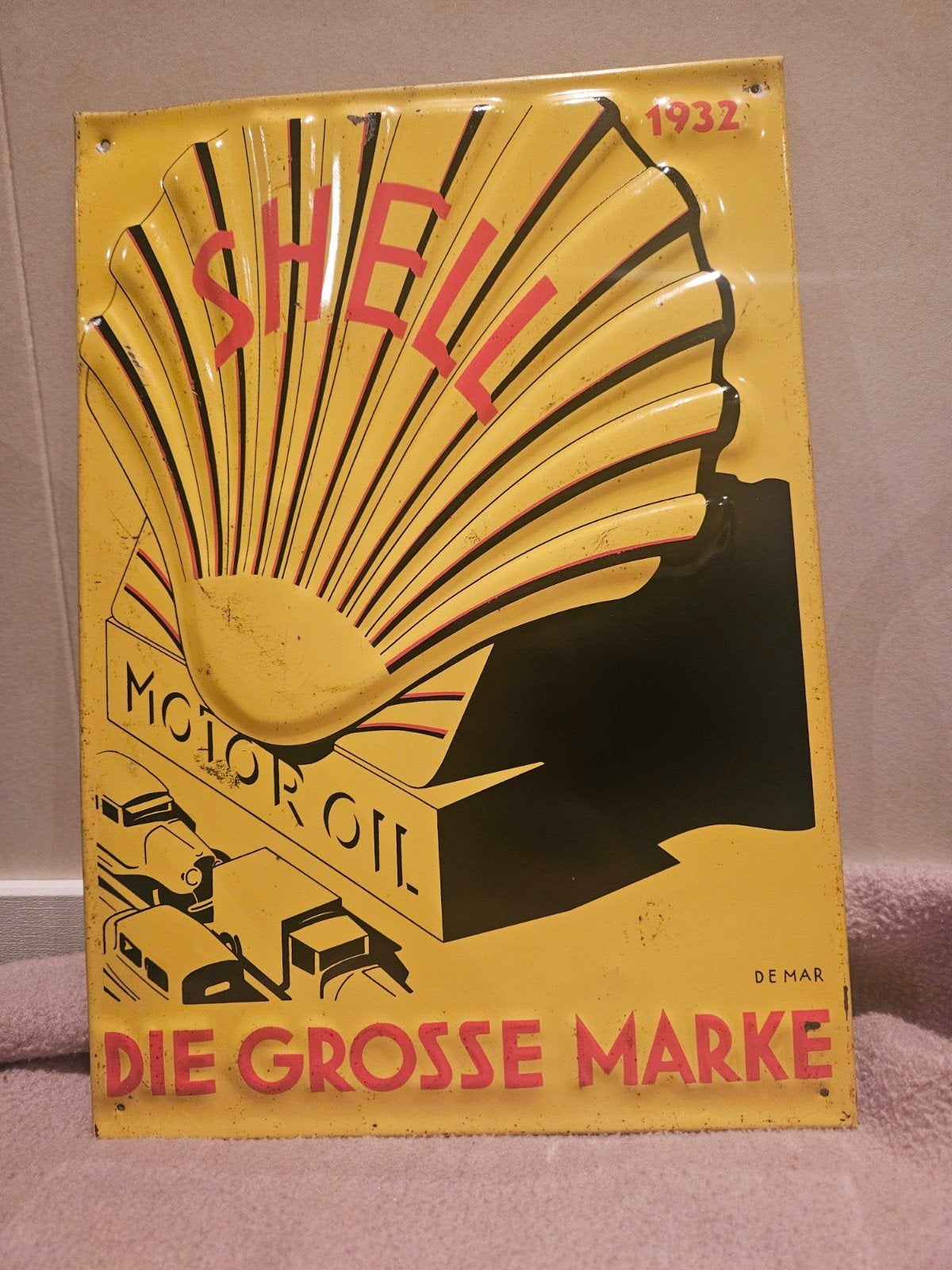 Zeldzaam Shell Motor Oil Emaille Reclamebord 1992, Ophalen of Verzenden
