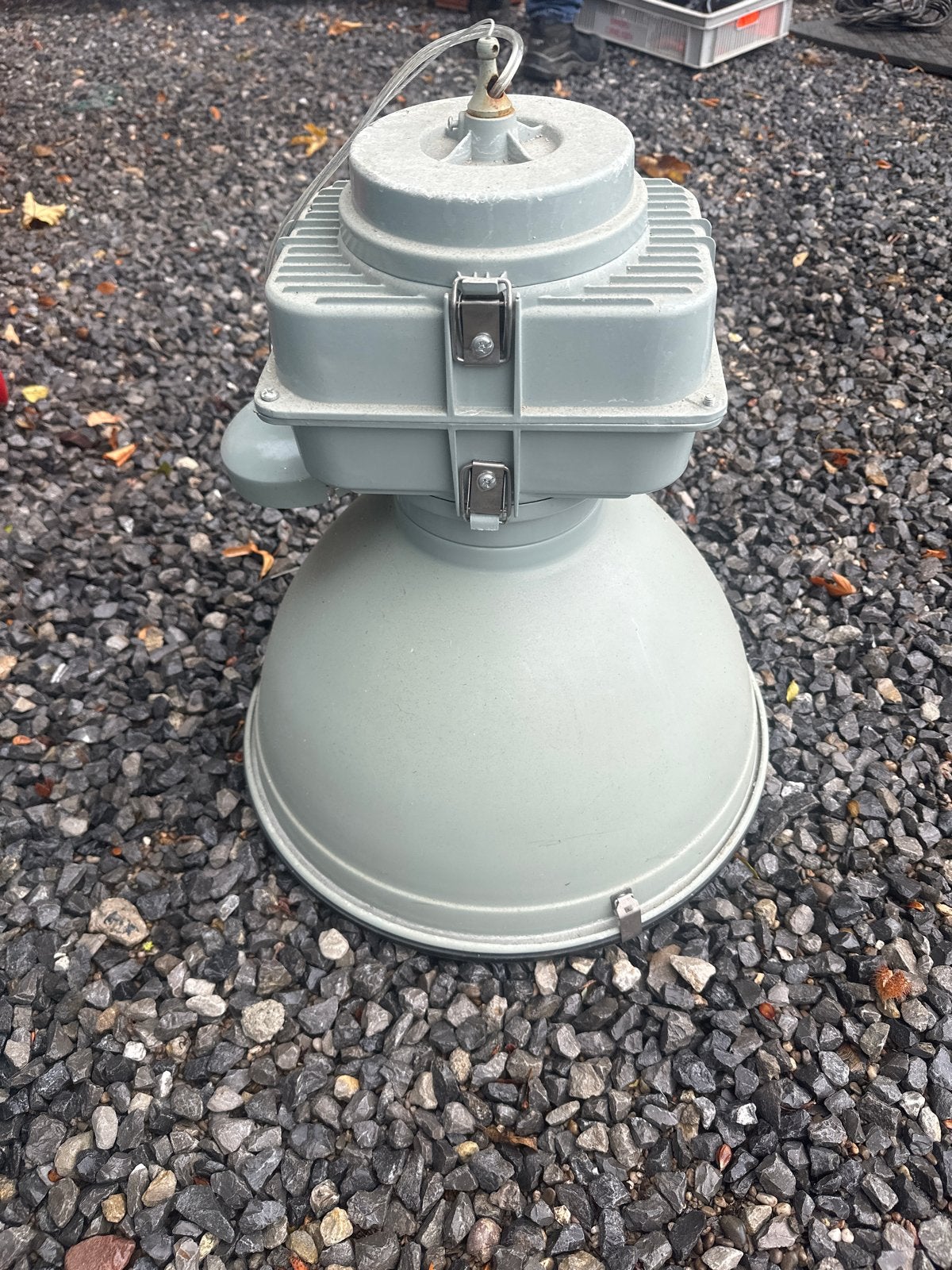 Industriële hanglamp grijs - Vintage fabriekslamp, Overige merken, Gebruikt, Grijs, Industrieel