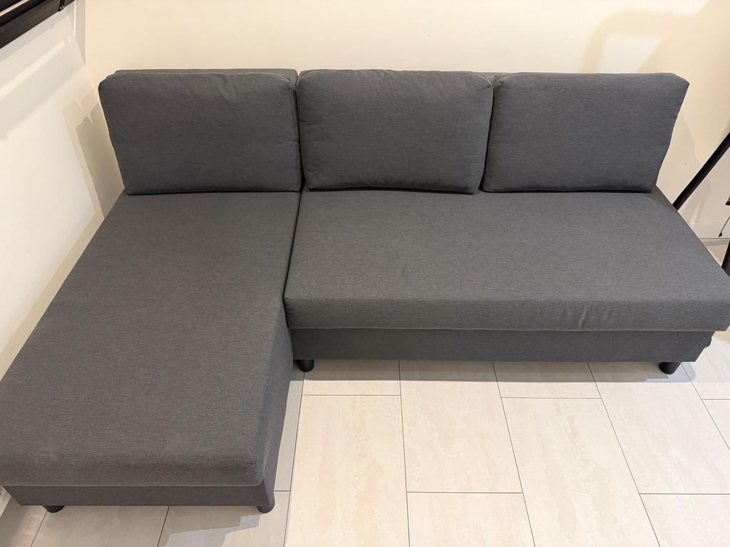 IKEA ÄLVDALEN 3-zitsslaapbank met chaise longue, Ophalen, 100 tot 125 cm, Driepersoons, Zo goed als nieuw
