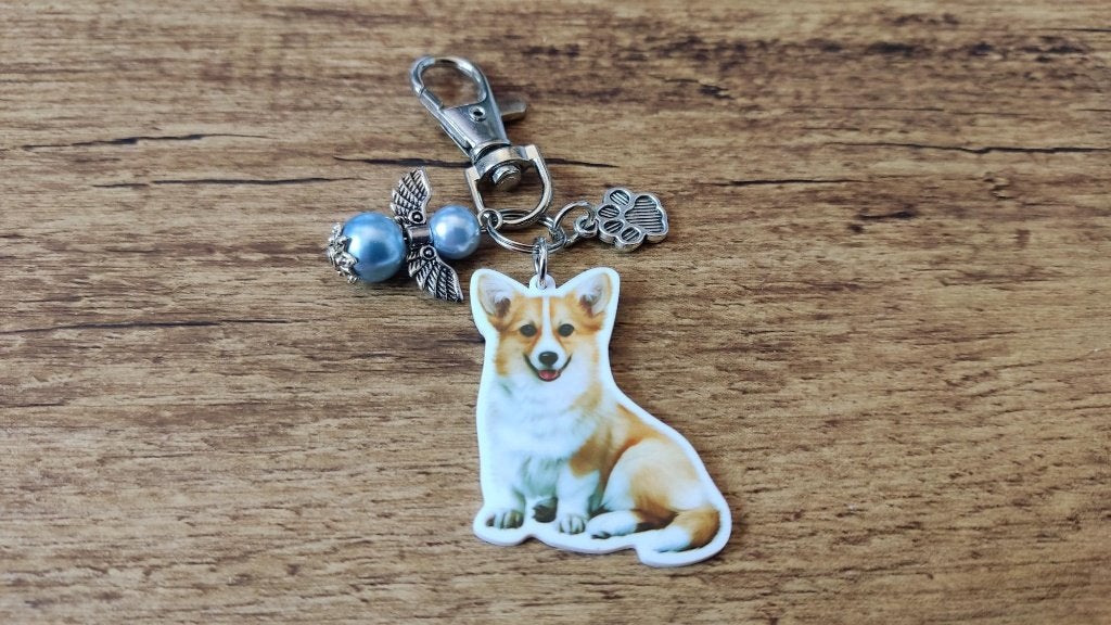 Tas/Sleutelhanger Corgi pembroke met beschermengeltje, Verzenden, Nieuw, Overige kleuren, Handtas