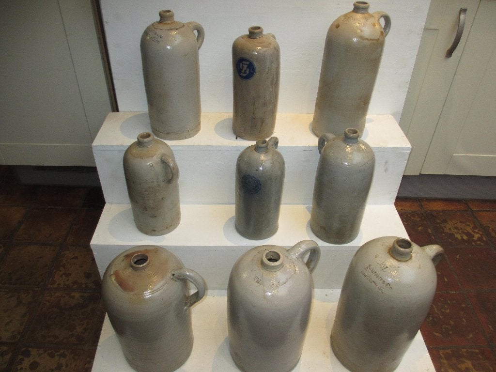 Antieke azijn olie kruiken 3 en 5 en 10 liter uit collectie., Antiek en Kunst, Ophalen of Verzenden