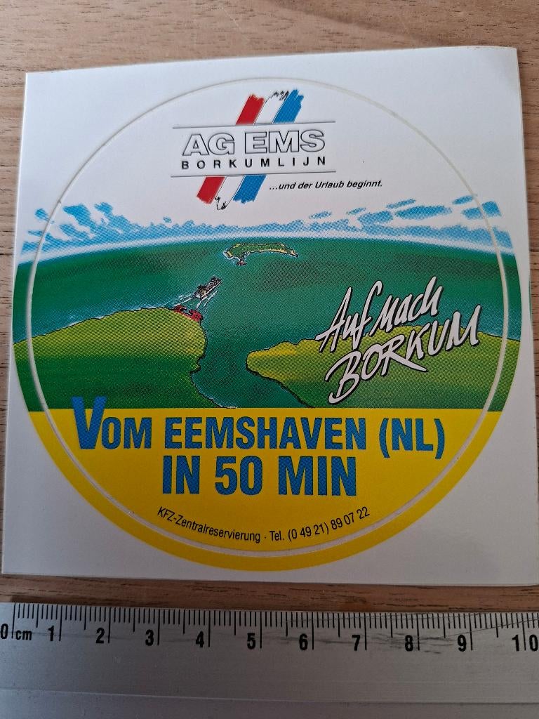 Sticker Borkum, Ophalen of Verzenden, Zo goed als nieuw, Bedrijf of Vereniging