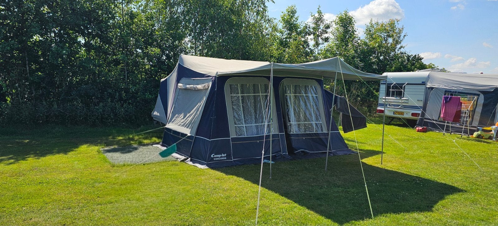Camplet Concorde vouwwagen 2003  Met luifel en dakkoffer, Ophalen, Blauw, Aanwezig, Camp-Let
