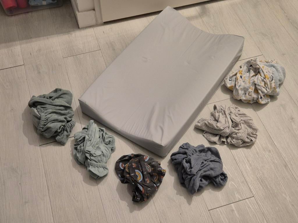 Aankleedkussen met 6 hoezen, Overige merken, Gebruikt, Aankleedkussen, Ophalen of Verzenden
