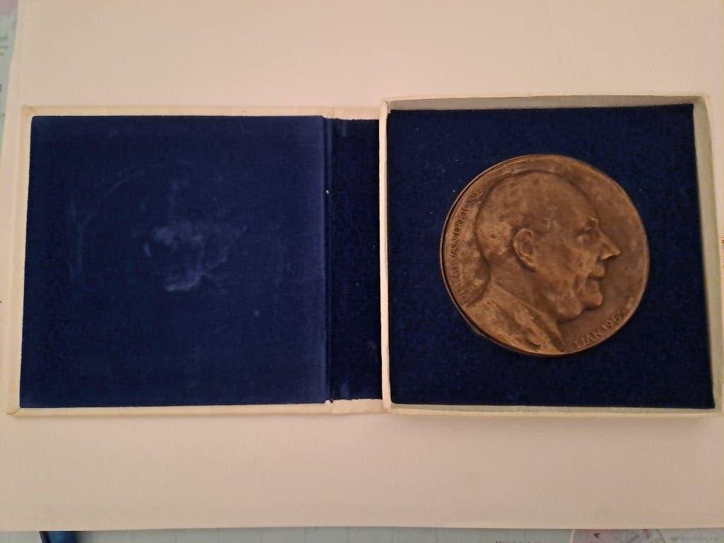 Bronzen penning Hub van Doorne, Postzegels en Munten, Ophalen, Brons, Nederland