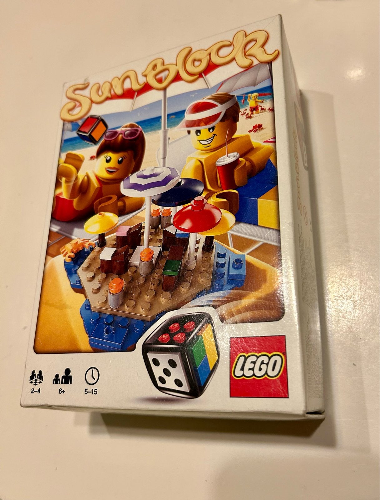 Lego Sunblock bordspel 3852 compleet met doos, Gebruikt, Overige thema's, Lego, Ophalen of Verzenden