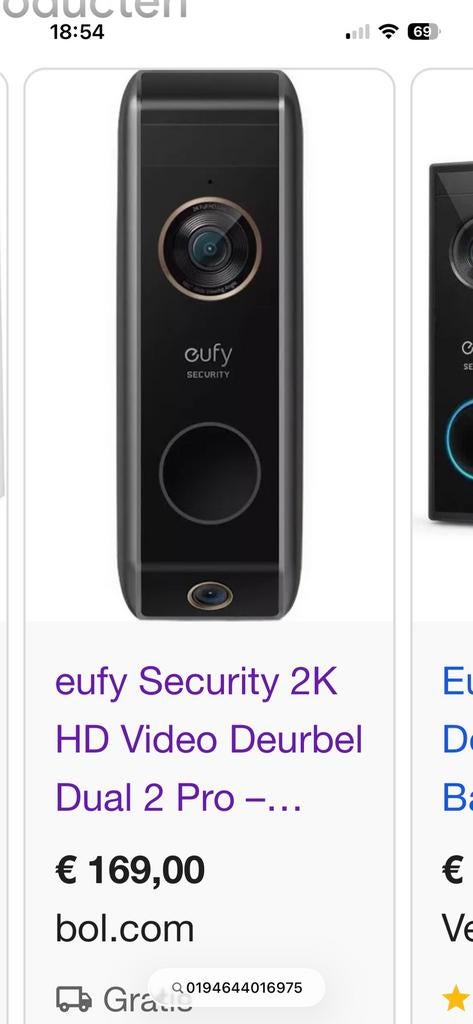Te koop video deurbel, Ophalen, Zo goed als nieuw