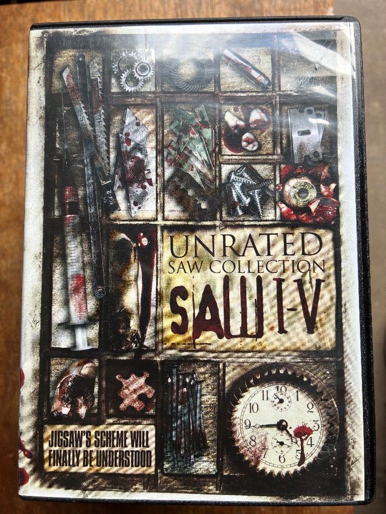 Saw saw deel 1-5 serie COMPLEET : HORROR slasher 5-DVD box, Engels, Vanaf 16 jaar, Ophalen of Verzenden, Zo goed als nieuw