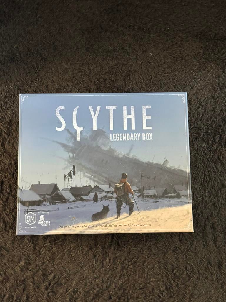 Scythe met veel uitbreidingen, Hobby en Vrije tijd, Gezelschapsspellen | Bordspellen, Ophalen of Verzenden, Zo goed als nieuw