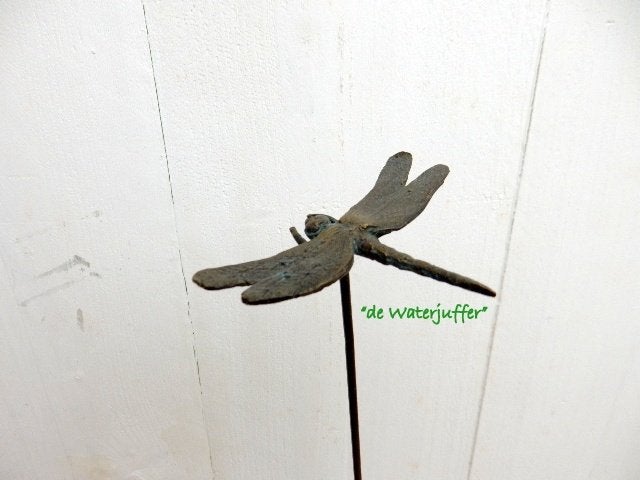 017* Bronzen Libelle (Boven €75 geen verzendkosten), Tuin en Terras, Tuinbeelden, Ophalen of Verzenden, Nieuw, Overige materialen