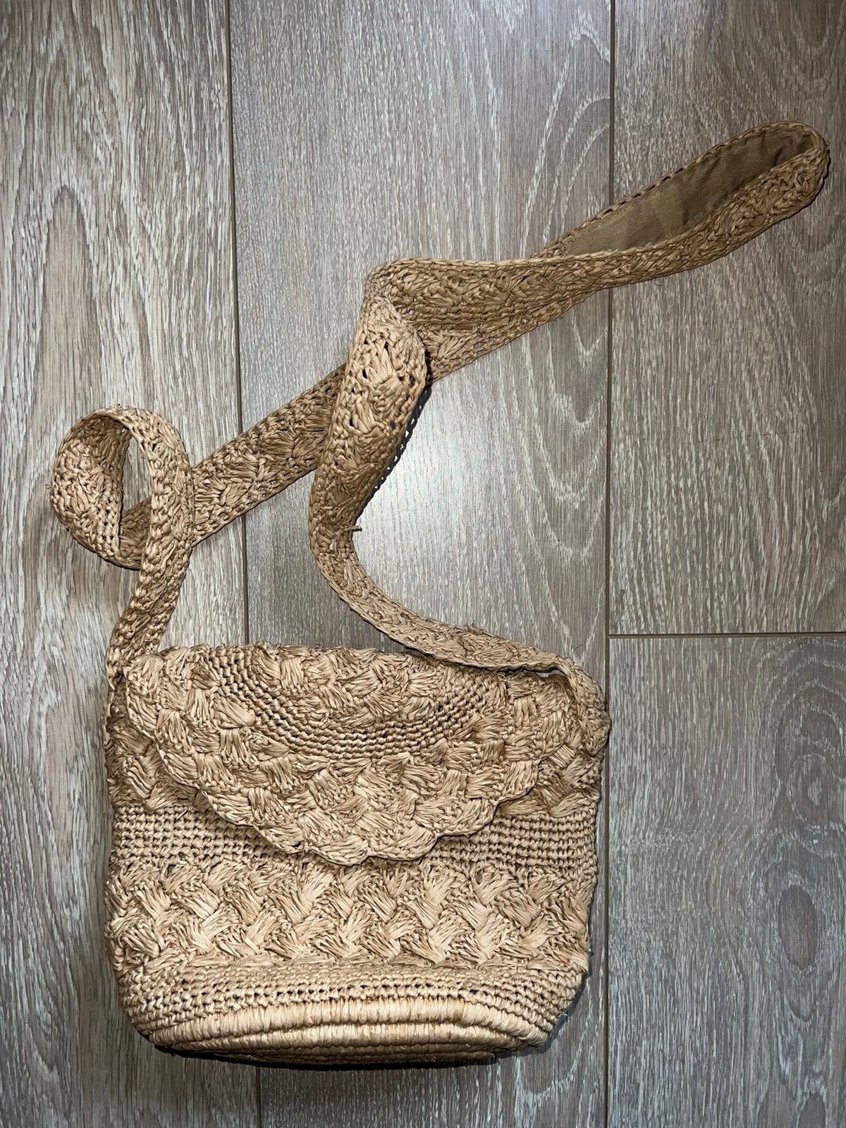 Macramé schoudertasje, Nieuw, Ophalen, Zo goed als nieuw