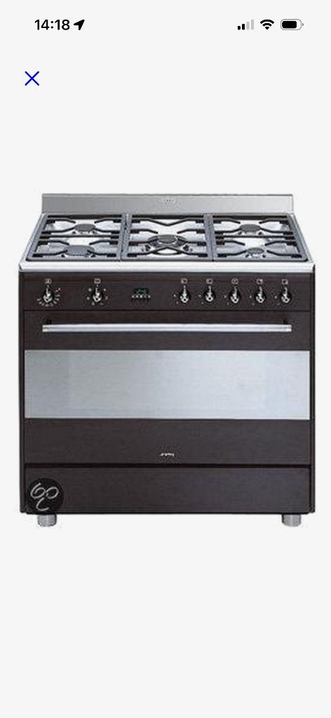 Smeg gasfornuis met 5 pitten en oven, Ophalen, Gebruikt, 60 cm of meer, Grill