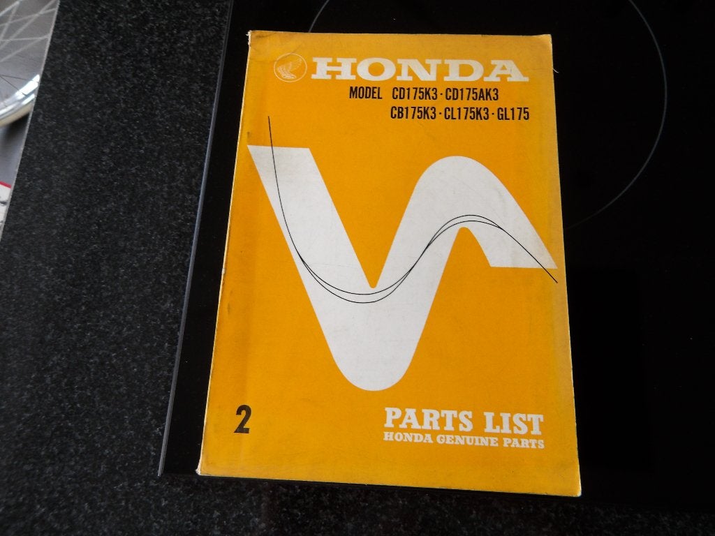 Onderdelenboek Honda CD175K3 CD175AK3 CB175K3 CL175K3 GL175, Verzenden, Honda