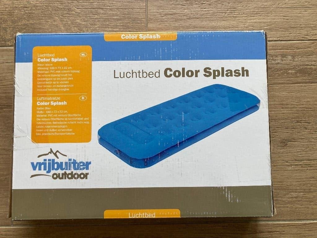 Color splash luchtbed blauw, Ophalen of Verzenden, Nieuw, 1-persoons