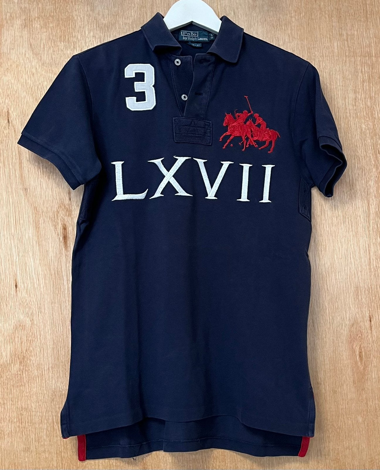 Polo Ralph Lauren poloshirt met groot paard - Maat S, Ophalen of Verzenden, Gedragen, Maat 46 (S) of kleiner, Blauw