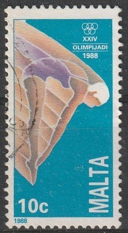 4792. Malta 804 gest. Olymp. Spelen, Ophalen of Verzenden, Malta, Gestempeld