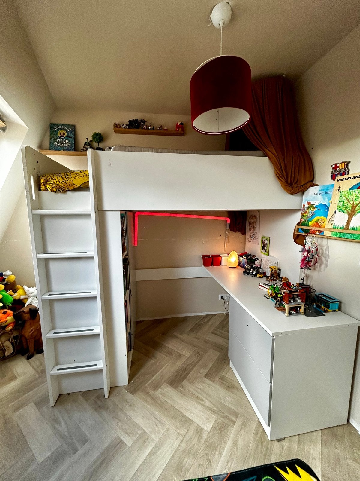 IKEA SMÅSTAD Hoogslaper met bureau, Ophalen, Gebruikt, Eenpersoons, 200 cm