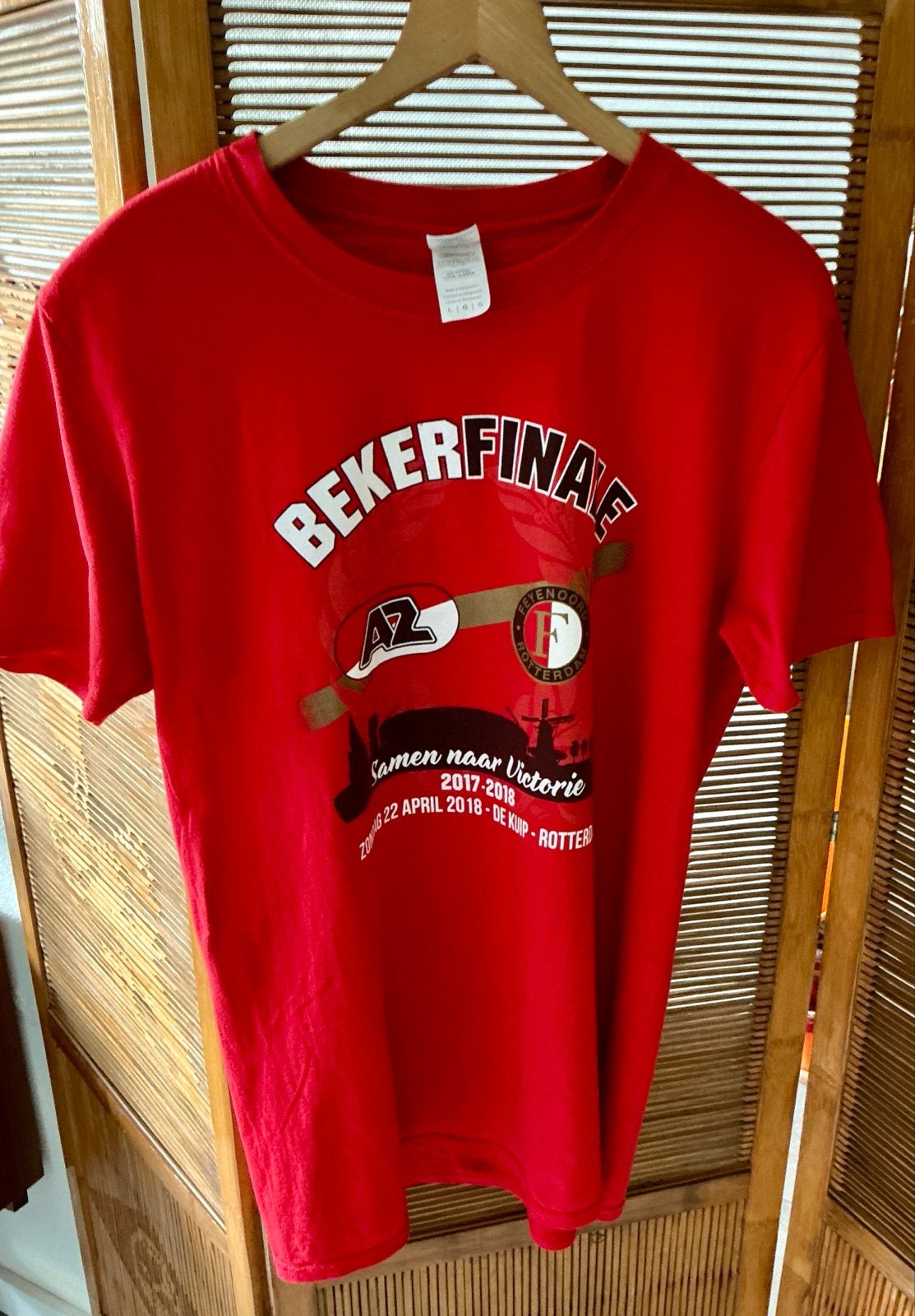 Bekerfinale AZ - Feyenoord 2018 T-shirt, Verzenden, Gedragen, Maat 52/54 (L), Rood