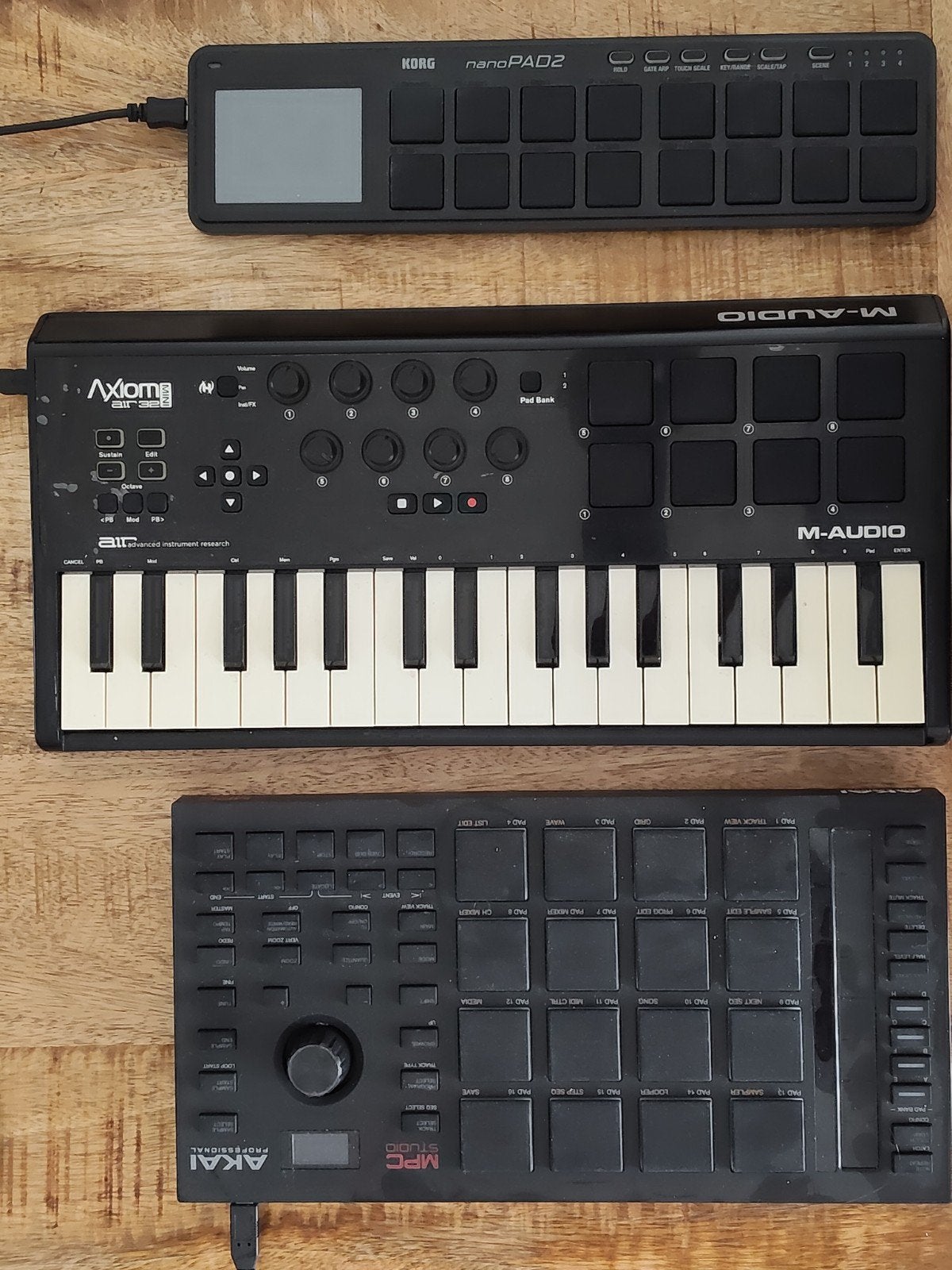 M-Audio Axiom AIR Mini 32, Korg nanoPAD2 & Akai MPC Studio, Ophalen, Gebruikt
