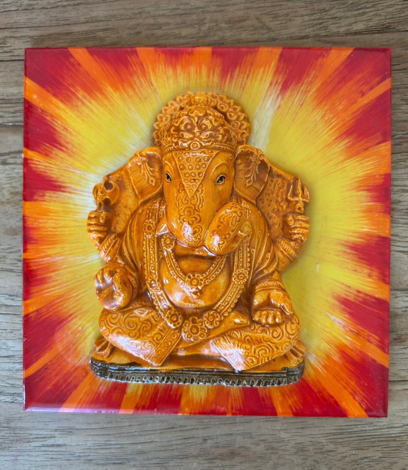 Zeer mooie Ganesha tegel., 25 cm, 15 cm, Boho, Meerkleurig