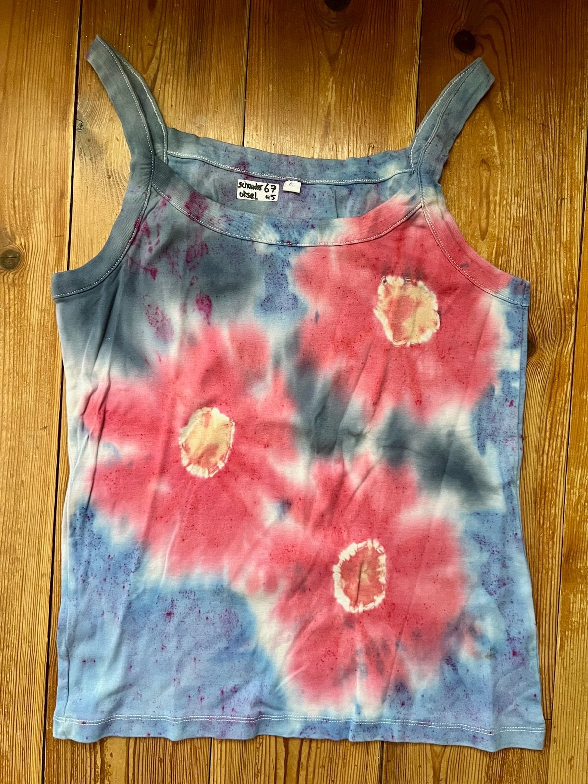Hippie TYE DYE Top 46 Handgeverfd door mij dus uniek, Blauw, Maat 46/48 (XL) of groter, Nieuw, Ophalen of Verzenden