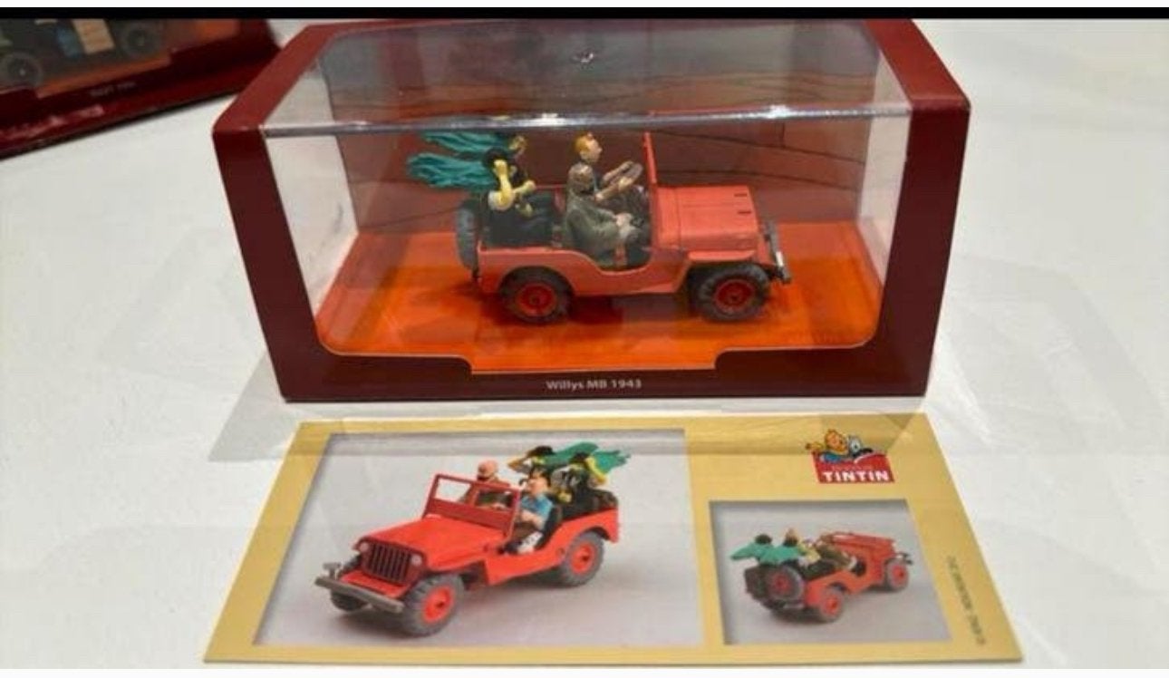 Kuifje auto 1:43 willy’s zwarte goud nieuwstaat, Ophalen of Verzenden, Kuifje, Nieuw, Beeldje of Figuurtje