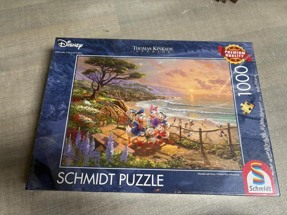 Disney Thomas Kinkade Schmidt Puzzel 1000 stukjes, Ophalen of Verzenden, 500 t/m 1500 stukjes, Zo goed als nieuw, Legpuzzel