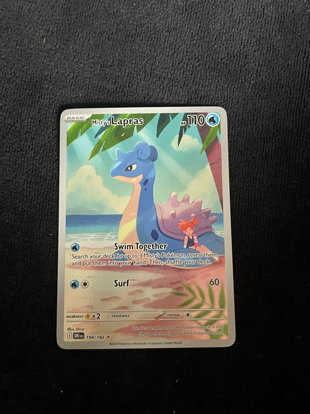 Misty's Lapras Destined Rivals 194/182 NM Pokémon Kaart, Ophalen of Verzenden, Zo goed als nieuw, Losse kaart, Foil