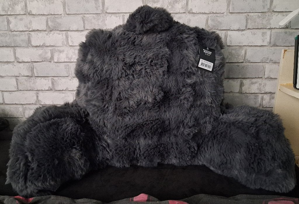2 zachte en comfortabele Pompom Bedrest rugkussens *nieuw*, Huis en Inrichting, Rugkussen, Nieuw, Ophalen of Verzenden, Grijs