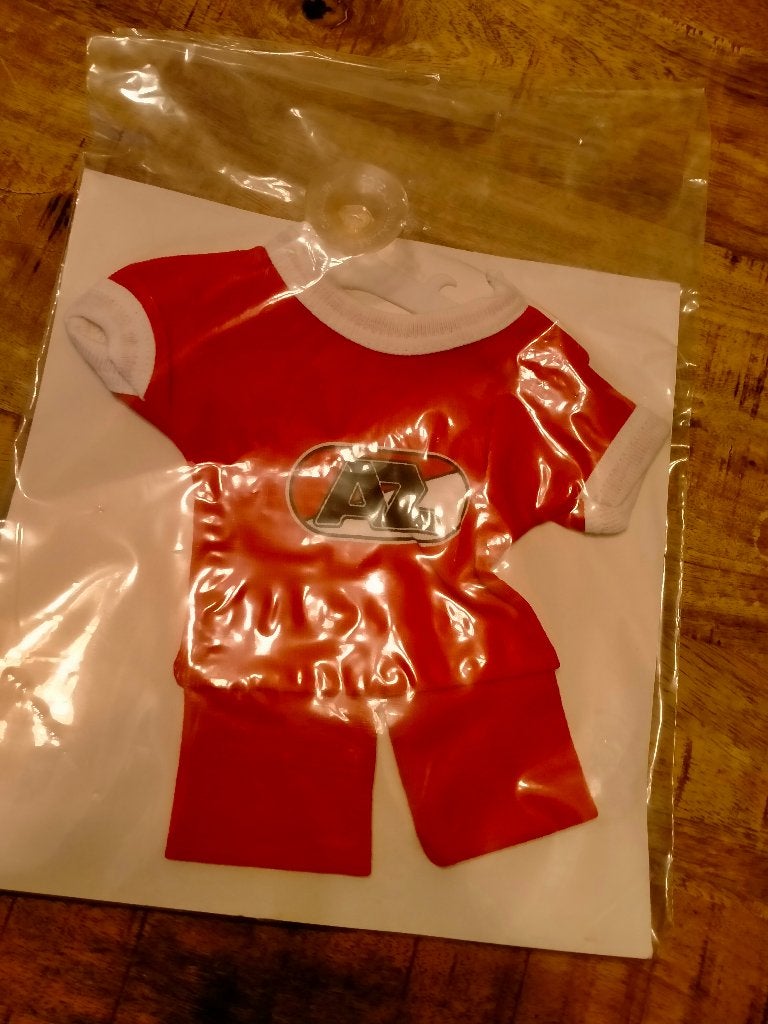 AZ Alkmaar mini fan shirtje vintage met zuignap voetbal, Ophalen of Verzenden, Gebruikt, AZ, Vaantje of Sjaal