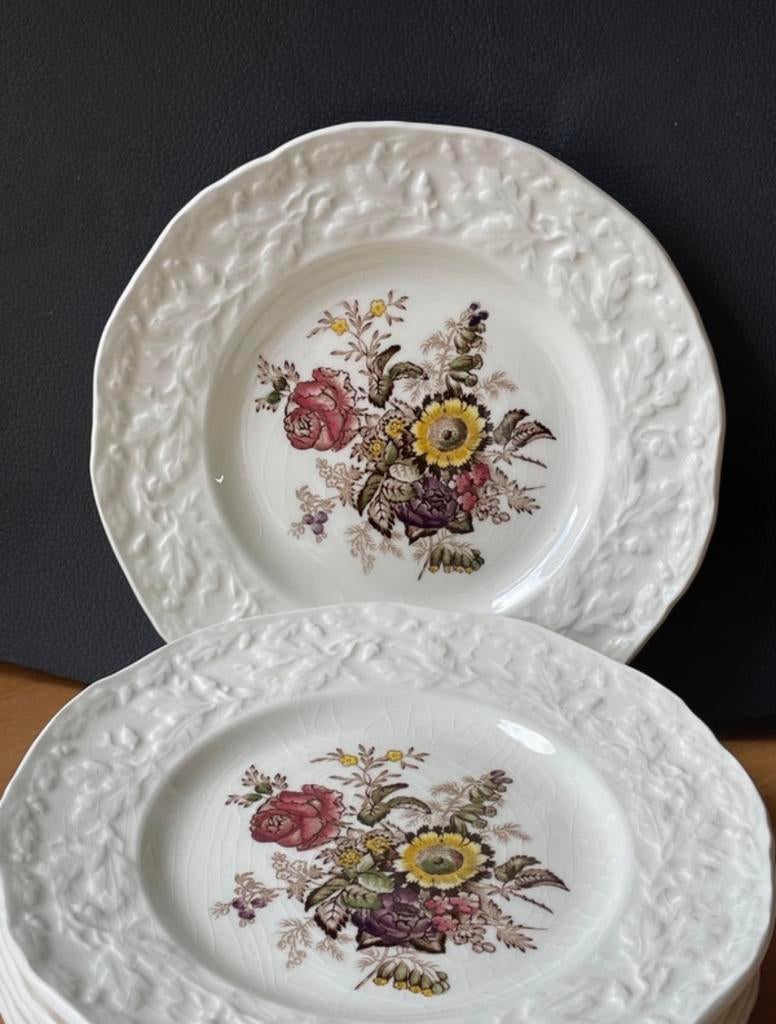 6 Vintage gebaksbordjes Mason’s Friarwood, Antiek en Kunst, Ophalen of Verzenden