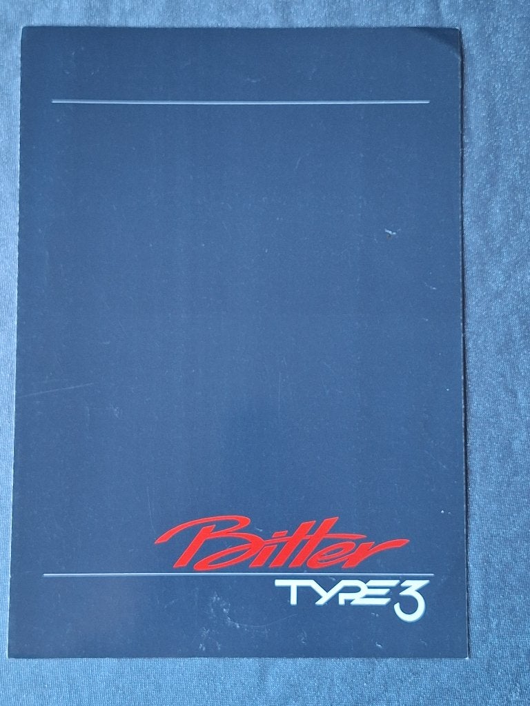 Brochure BITTER TYPE 3 - 1988 Duits, Verzenden, Gelezen, Overige merken