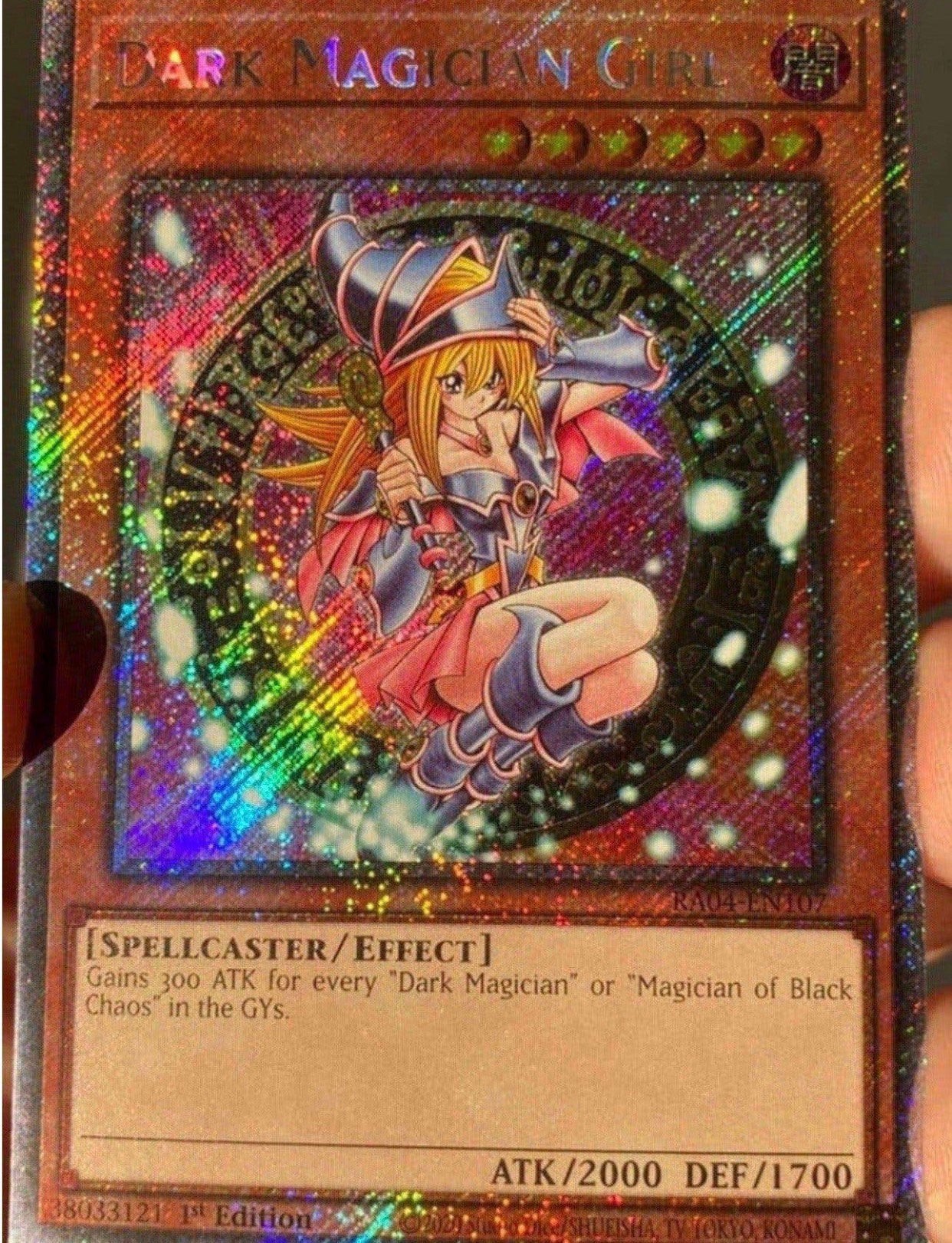 Yu-Gi-Oh! Dark Magician Girl RA04 1st Edition Mint !, Ophalen of Verzenden, Zo goed als nieuw, Losse kaart, Foil