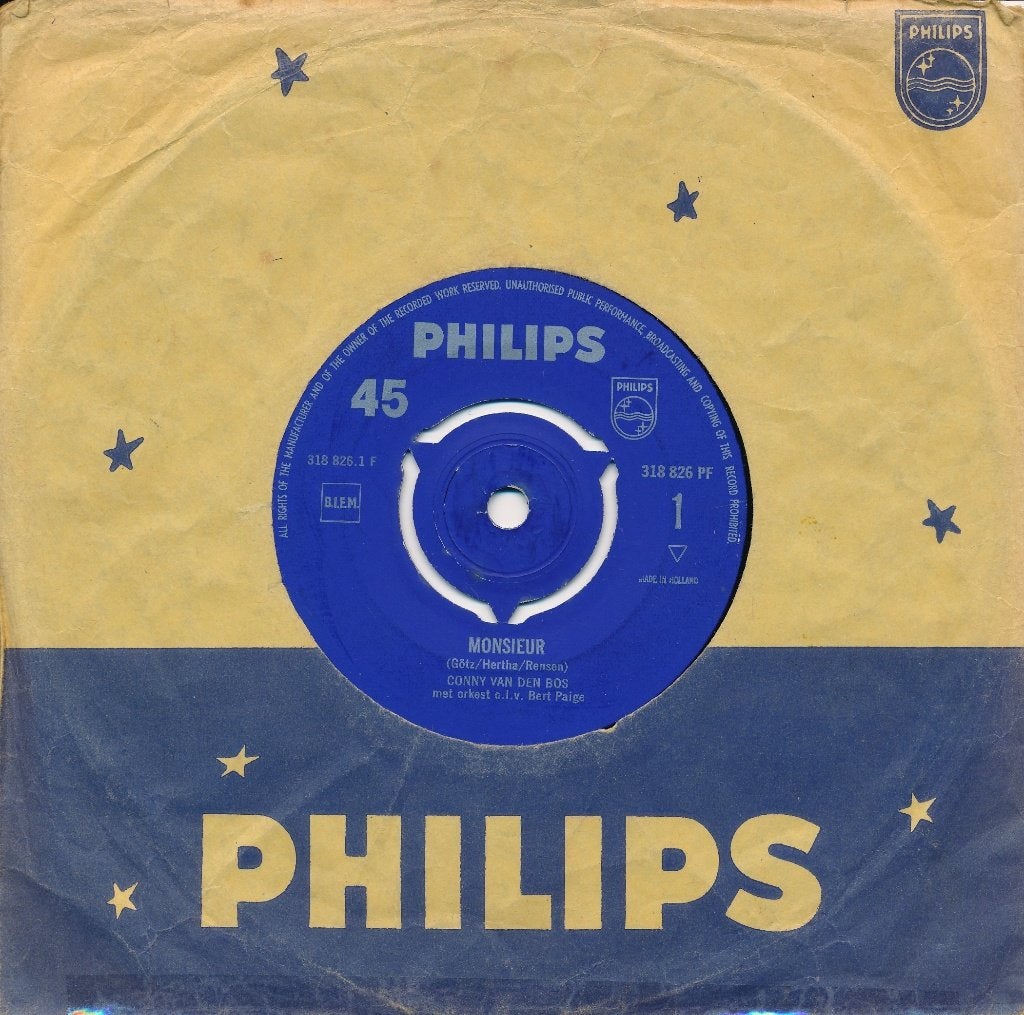 431 Conny van den Bos - Monsieur (1962), Cd's en Dvd's, Ophalen of Verzenden, Gebruikt, 7 inch, Pop